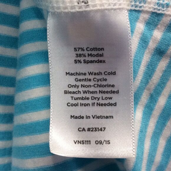 Talbots Athletic Tank Tops Women's Size S Petite Aqua/White Navy/White Striped 2 - Picture 11 of 12